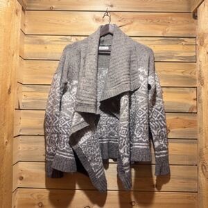 Abercrombie Fitch Cozy Fair Isle Shawl Collar Cardigan Sweater Women Size S Wool